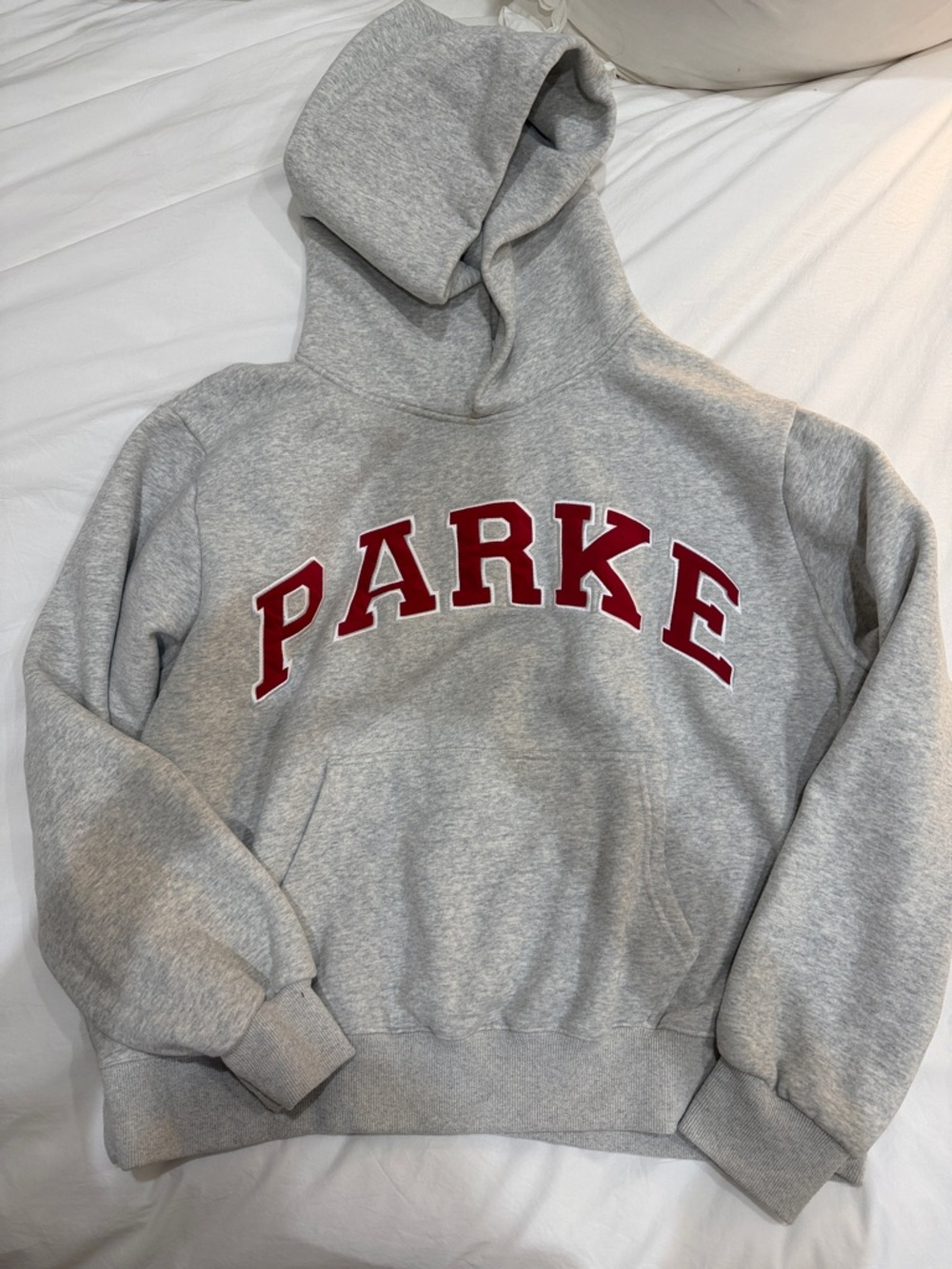 Grey Hoodie with Red 'PARKE' Applique